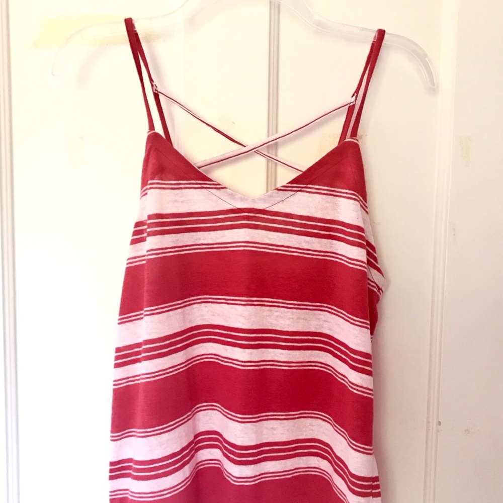 Red and White Stripped Camisole Top